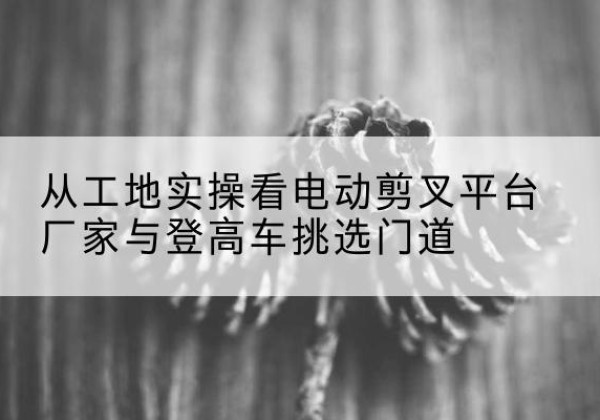平果电动剪叉升降平台厂家-从工地实操看电动剪叉平台厂家与登高车挑选门道
